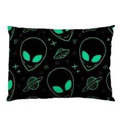 Alien Green Black Pattern Pillow Case (two Sides) by Ndabl3x