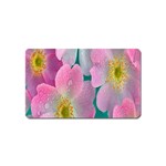 Pink Neon Flowers, Flower Magnet (Name Card)