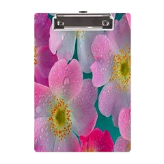 Pink Neon Flowers, Flower A5 Acrylic Clipboard