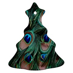 Peacock-feathers,blue2 Christmas Tree Ornament (two Sides) by nateshop
