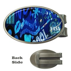 Really Cool Blue, Unique Blue Money Clips (oval)  by nateshop