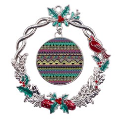Aztec Design Metal X mas Wreath Holly Leaf Ornament by nateshop