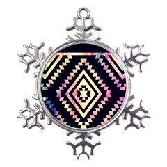 Cute Neon Aztec Galaxy Metal Large Snowflake Ornament by nateshop