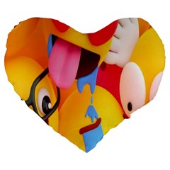 Emojis, Emoji, Hd Phone Wallpaper Large 19  Premium Flano Heart Shape Cushions by nateshop