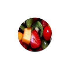 Fruits, Food, Green, Red, Strawberry, Yellow Golf Ball Marker by nateshop