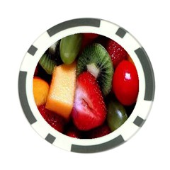 Fruits, Food, Green, Red, Strawberry, Yellow Poker Chip Card Guard by nateshop