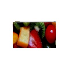 Fruits, Food, Green, Red, Strawberry, Yellow Cosmetic Bag (small) by nateshop