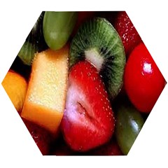 Fruits, Food, Green, Red, Strawberry, Yellow Wooden Puzzle Hexagon by nateshop