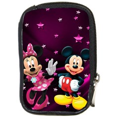 Cartoons, Disney, Mickey Mouse, Minnie Compact Camera Leather Case by nateshop