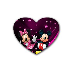 Cartoons, Disney, Mickey Mouse, Minnie Rubber Coaster (heart) by nateshop