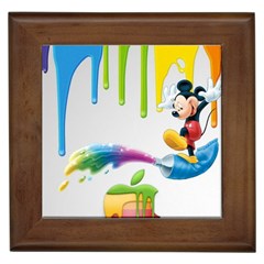 Mickey Mouse, Apple Iphone, Disney, Logo Framed Tile by nateshop