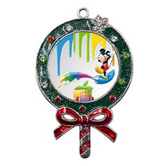 Mickey Mouse, Apple Iphone, Disney, Logo Metal X mas Lollipop With Crystal Ornament by nateshop