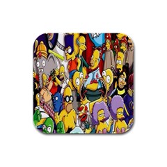 The Simpsons, Cartoon, Crazy, Dope Rubber Square Coaster (4 Pack) by nateshop