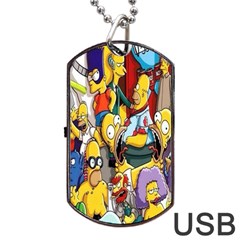 The Simpsons, Cartoon, Crazy, Dope Dog Tag Usb Flash (two Sides) by nateshop