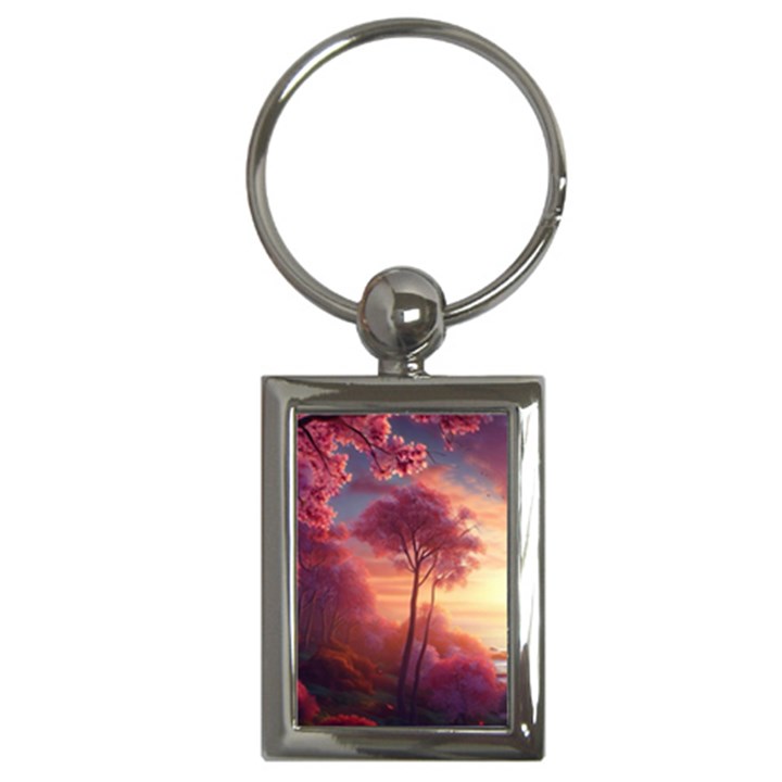 Pink Nature Key Chain (Rectangle)