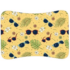 Seamless Pattern Of Sunglasses Tropical Leaves And Flower Velour Seat Head Rest Cushion by Grandong