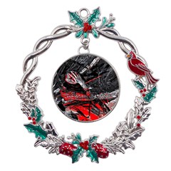 Molten Soul Metal X mas Wreath Holly Leaf Ornament by MRNStudios