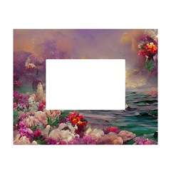Abstract Flowers  White Tabletop Photo Frame 4 x6  by Internationalstore