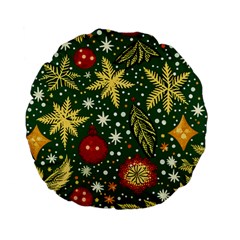 Christmas Pattern Standard 15  Premium Flano Round Cushions by Valentinaart
