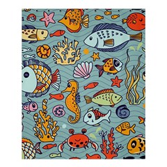 Cartoon Underwater Seamless Pattern With Crab Fish Seahorse Coral Marine Elements Shower Curtain 60  X 72  (medium)  by uniart180623