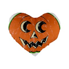 Vintage Halloween Pumpkin T- Shirt Vintage Halloween Pumpkin T- Shirt Standard 16  Premium Flano Heart Shape Cushions by ZUXUMI
