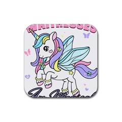 Waitress T- Shirt Awesome Unicorn Waitresses Are Magical For A Waiting Staff T- Shirt Rubber Coaster (square) by ZUXUMI