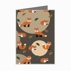 Fox Pattern Mini Greeting Card by Pakjumat