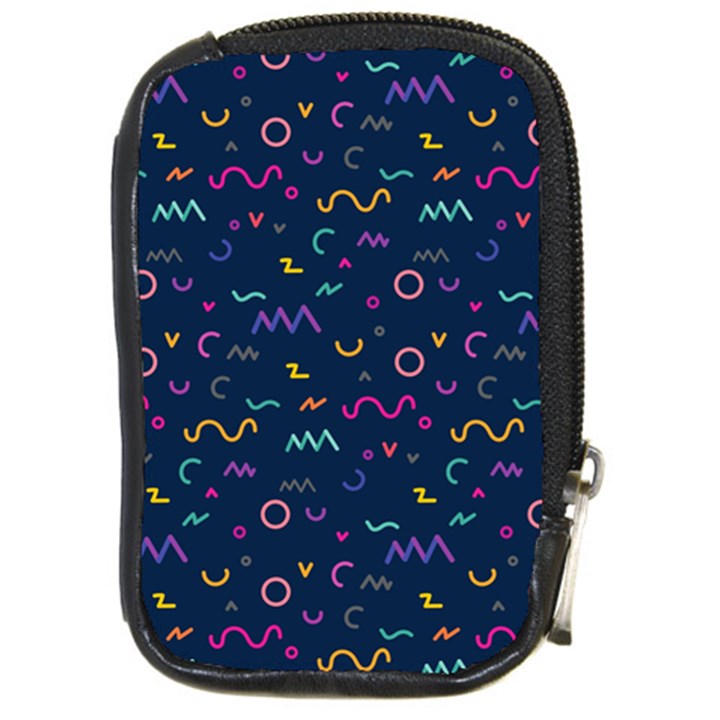 Scribble Pattern Texture Compact Camera Leather Case