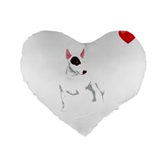 Bull Terrier T- Shirt Steal Your Heart Bull Terrier 01 T- Shirt Standard 16  Premium Flano Heart Shape Cushions by EnriqueJohnson