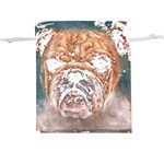 Bulldog T- Shirt Painting Of A Bulldog With Angry Face T- Shirt Lightweight Drawstring Pouch (XL) Front