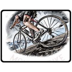 When The World Becomes Too Much Mount T- Shirt When The World Becomes T O O M U C H, Mount A Bike! T Two Sides Fleece Blanket (large) by ZUXUMI