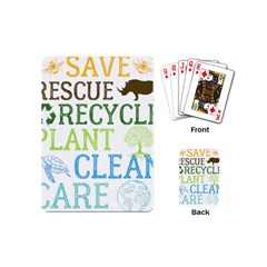 Earth Day T- Shirt Save Bees Rescue Animals Recycle Plastic Earth Day T- Shirt Playing Cards Single Design (mini) by ZUXUMI