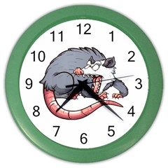 Opossum T-shirtwhite Look Calm Opossum 03 T-shirt Color Wall Clock by EnriqueJohnson
