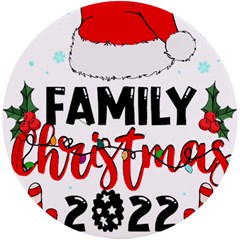 Family Christmas T- Shirt Family Christmas 2022 T- Shirt Uv Print Round Tile Coaster by ZUXUMI