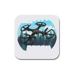 Build Crash Repeat Drone T- Shirt Build Crash Repeat Funny Drone Pilot Flying Pun T- Shirt Rubber Square Coaster (4 Pack) by JamesGoode
