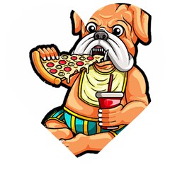 Bulldog Gifts T- Shirtbulldog Eating Pizza T- Shirt Wooden Puzzle Heart by JamesGoode