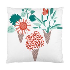 Flowers T- Shirt Midsummer I Scream Flower Cones    Print    Green Aqua And Orange Flowers Bouquets Standard Cushion Case (two Sides) by ZUXUMI