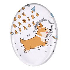 Frawing Space Dog Lover T- Shirt Cool Dog Frawing Space Dog Lover T- Shirt Oval Glass Fridge Magnet (4 Pack) by ZUXUMI