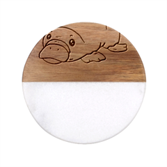 Platypus T-shirtplatypus Home T-shirt Classic Marble Wood Coaster (round)  by EnriqueJohnson