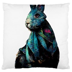 Rabbit T-shirtrabbit Watercolor Painting #rabbit T-shirt Large Premium Plush Fleece Cushion Case (one Side) by EnriqueJohnson