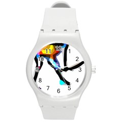 Abstract Art Sport Women Tennis  Shirt Abstract Art Sport Women Tennis  Shirt (4)14 Round Plastic Sport Watch (m) by EnriqueJohnson