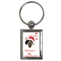 German Wirehaired Pointer T- Shirt German Wirehaired Pointer Merry Christmas T- Shirt (1) Key Chain (rectangle) by ZUXUMI