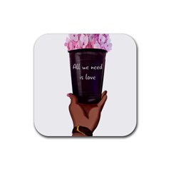 All You Need Is Love 1 Rubber Coaster (square) by SychEva