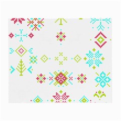 Christmas Cross Stitch Pattern Effect Holidays Symmetry Small Glasses Cloth (2 Sides) by Sarkoni