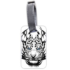 White And Black Tiger Luggage Tag (two Sides) by Sarkoni