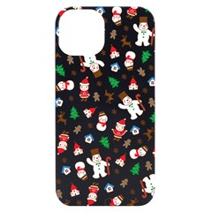 Christmas Santa Claus Pattern Iphone 14 Black Uv Print Case by Sarkoni