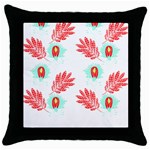 Batik T- Shirt Batik Flowers Pattern 17 Throw Pillow Case (Black)