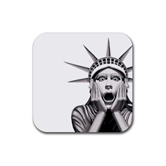 Funny Statue Of Liberty Parody Rubber Coaster (square) by Sarkoni