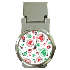 Merry Christmas Geometric Pattern Money Clip Watches by Sarkoni
