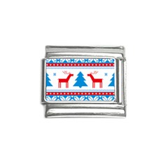 Red And Green Christmas Tree Winter Pattern Pixel Elk Buckle Holidays Italian Charm (9mm) by Sarkoni